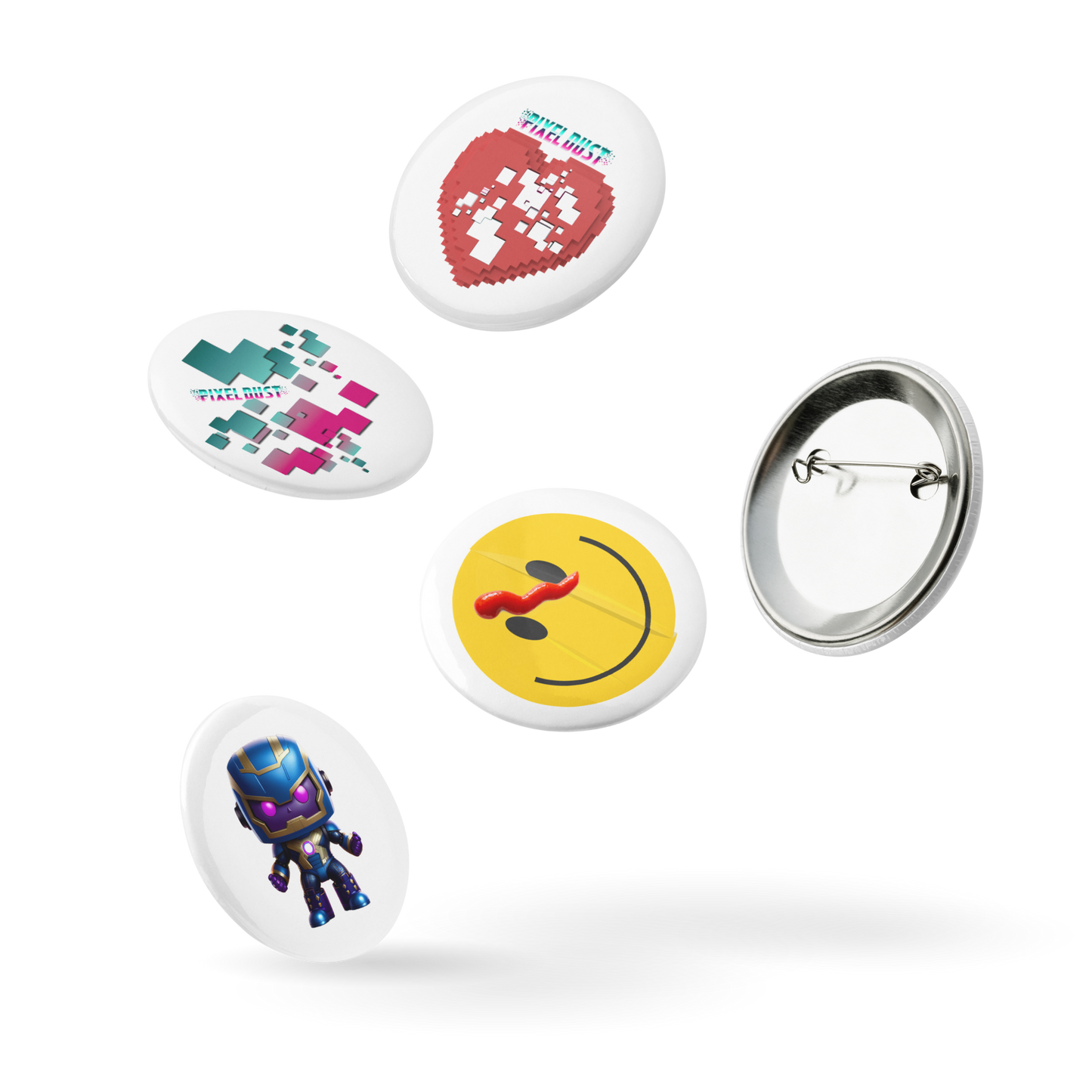 Limited Edition PixelDust Set of 5 pin buttons