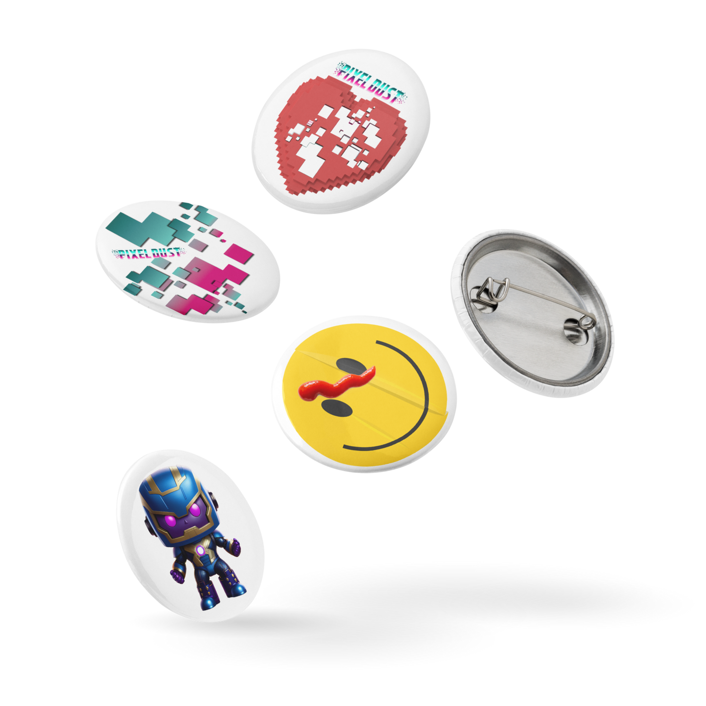 Limited Edition PixelDust Set of 5 pin buttons